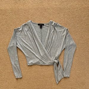NWOT Forever 21 grey wrap top